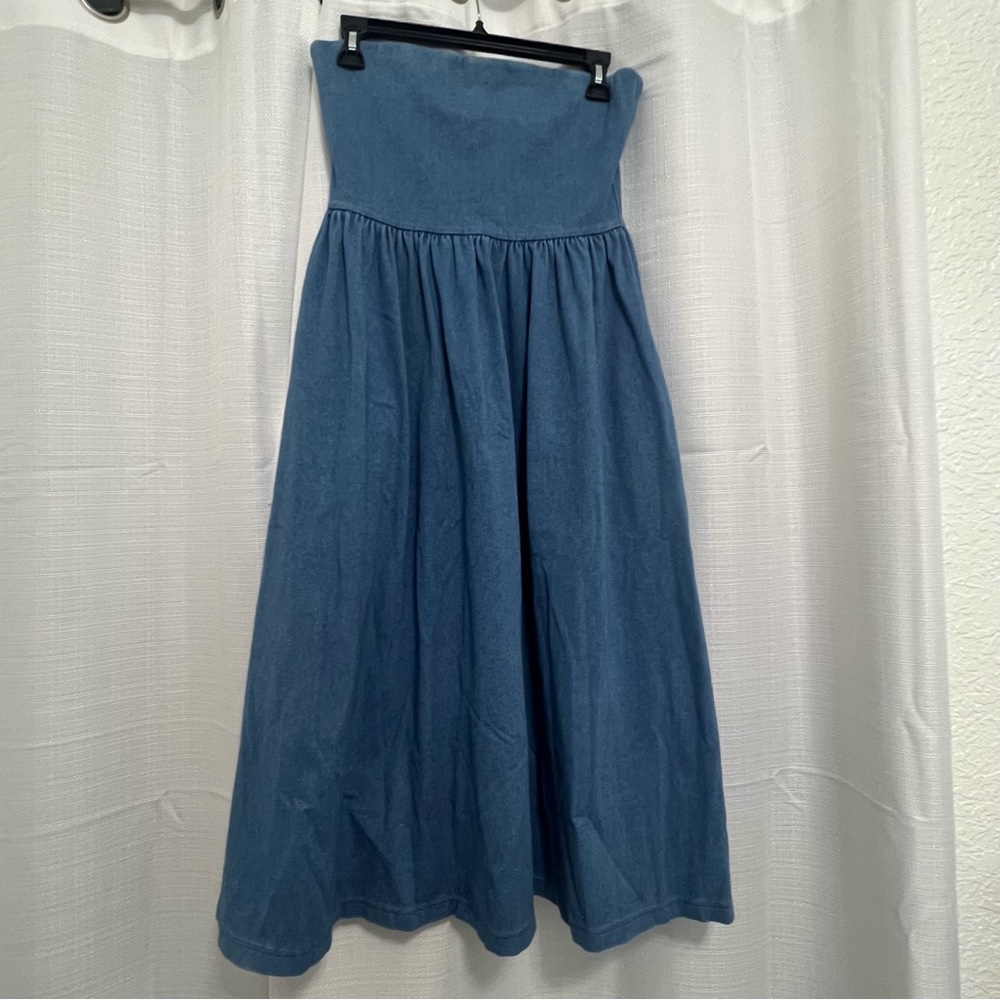 Blue Strapless Dress